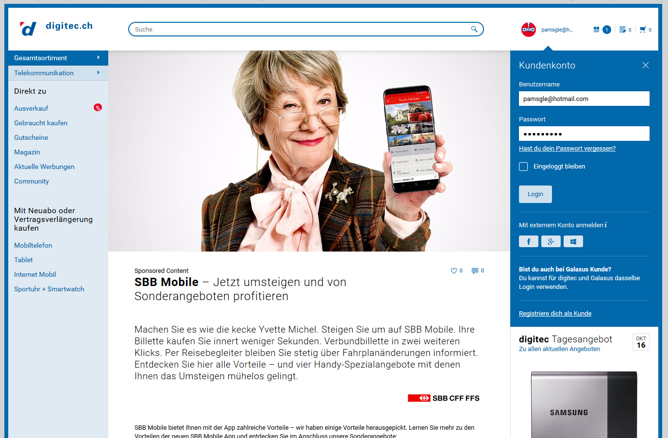 SBB will Kunden neues Handy andrehen - spannt dazu mit Digitec zusammen - Bild 1