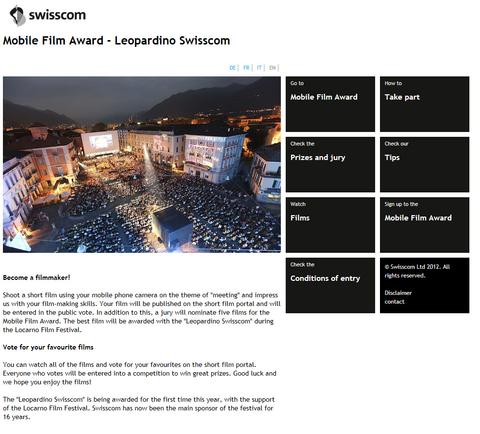 Swisscom lanciert Handy-Kurzfilme-Award