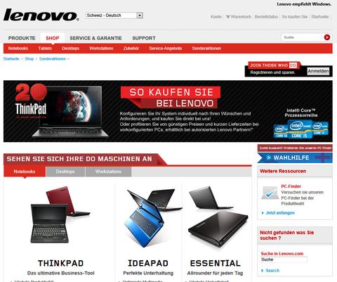 Lenovo lanciert Schweizer Online-Shop