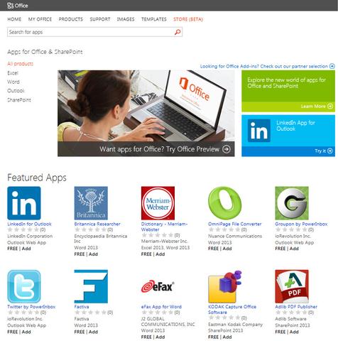 Microsoft startet den Office Store