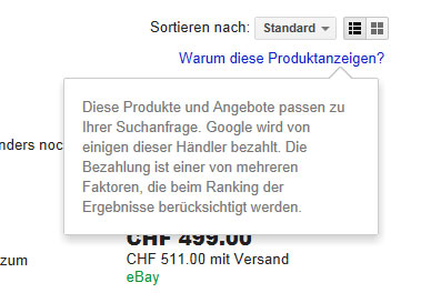 Google will Geld für Produktsuche - in Verhandlung mit Schweizer Detailhändlern