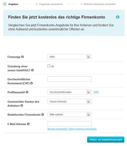 Neuer Vergleichsdienst für Firmenkonten