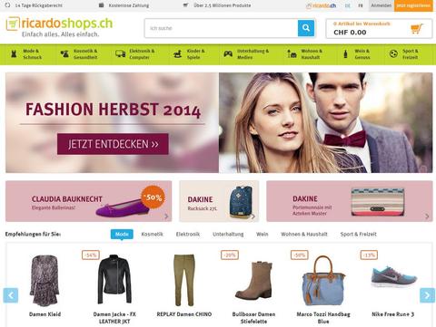 Ricardo.ch startet Online-Shop Ricardoshops.ch