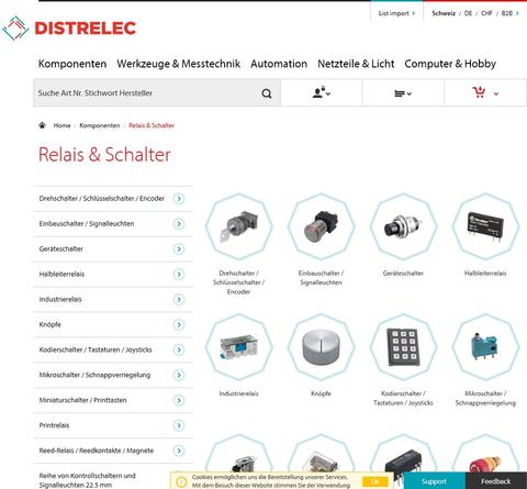 Distrelec mit neuem Onlineshop