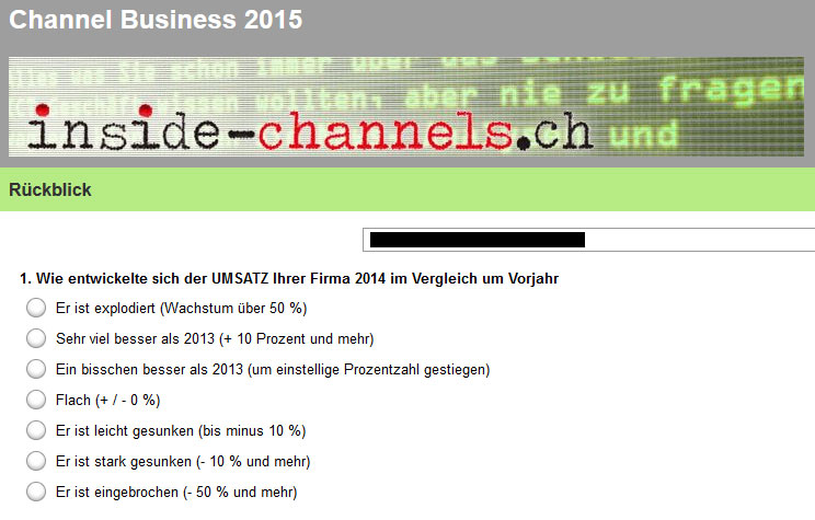 Grosse Channel-Umfrage zusammen mit 'Inside-Channels.ch'