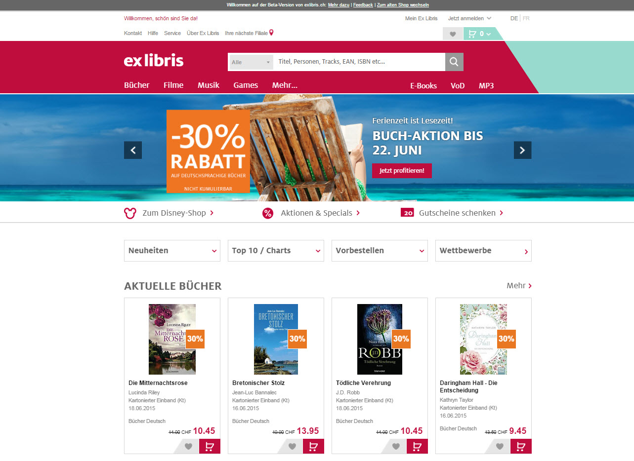 Ex Libris mit neuem Online-Shop