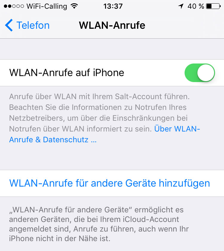 WiFi-Calling nun auch mit dem iPhone möglich