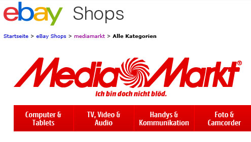 Media Markt verkauft via Ebay