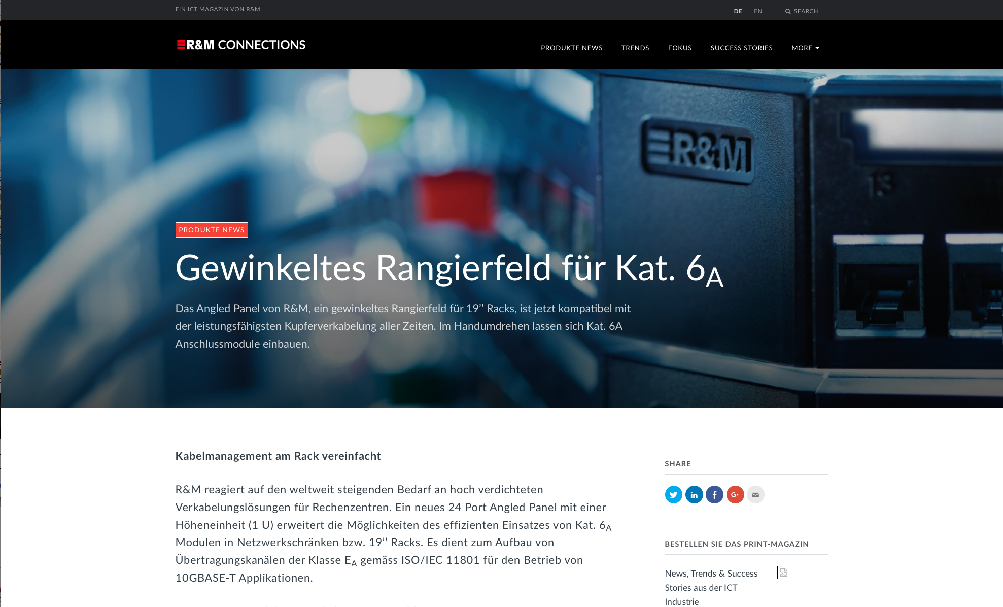 R&M lanciert Online-Portal für Verkabelungs-Spezialisten