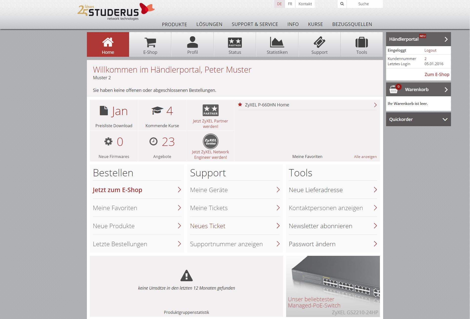 Studerus lanciert neues Händlerportal