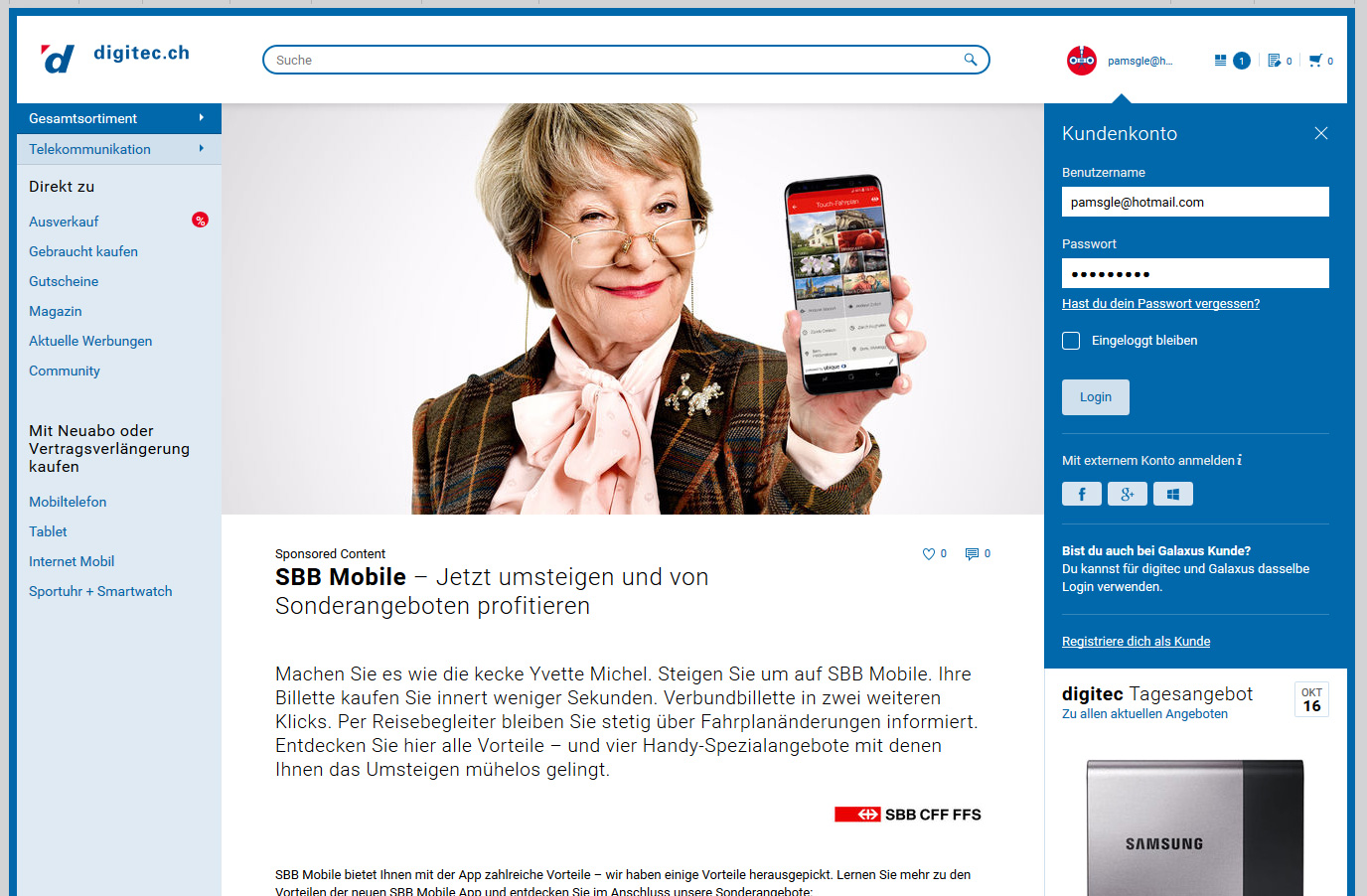 SBB will Kunden neues Handy andrehen - spannt dazu mit Digitec zusammen