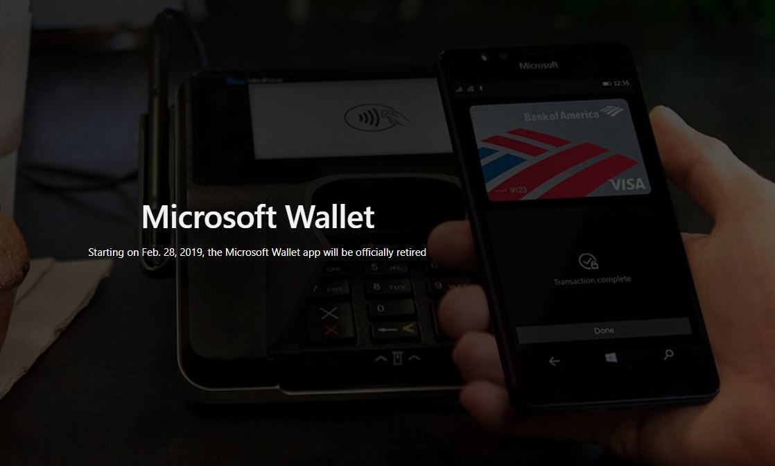 Microsoft Wallet wird eingestellt