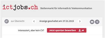 Spontanbewerbung für stellensuchende ICT-Spezialisten