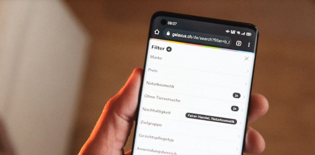 Nachhaltigkeits-Filter bei Digitec Galaxus