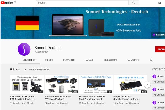 Sonnet unterstützt DACH-Channel mit Youtube-Kanal