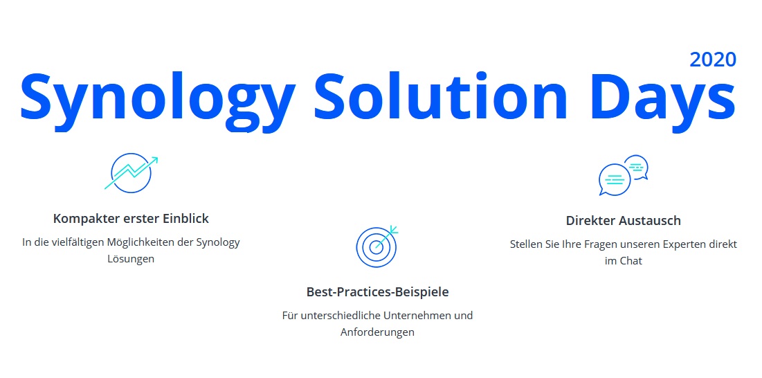 Synology Solution Days 2020 finden als Webinar-Serie statt