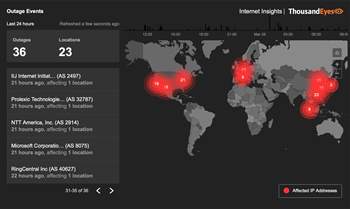 Internet-Ausfälle live visualisiert