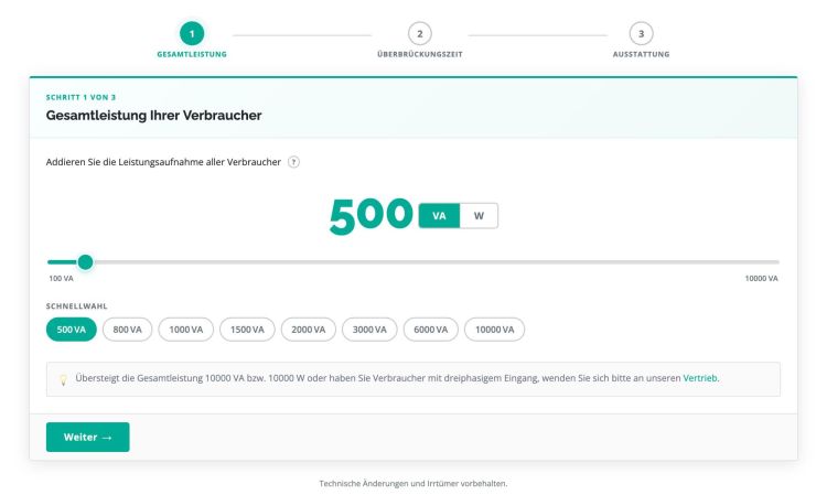 Online USV-Systeme lanciert USV-Rechner