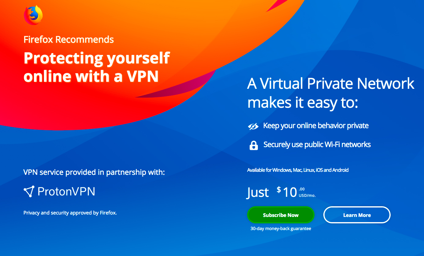 Mozilla testet VPN für Firefox mit Schweizer Hilfe