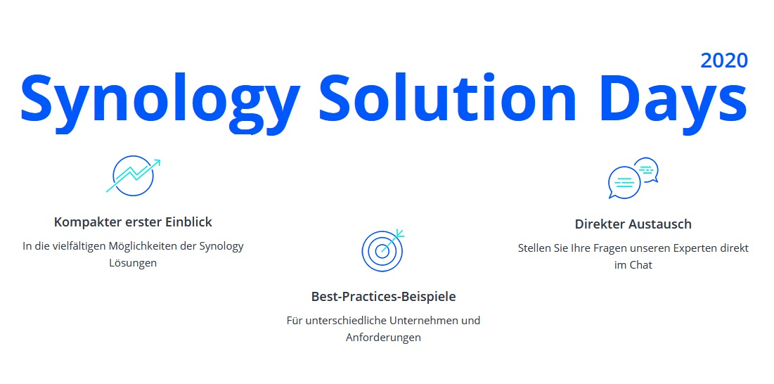 Synology Solution Days 2020 finden als Webinar-Serie statt - Bild 1